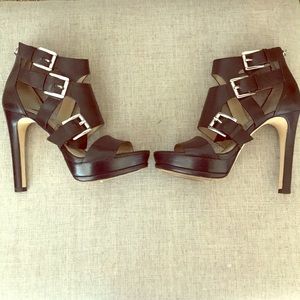 Black Leather high heels